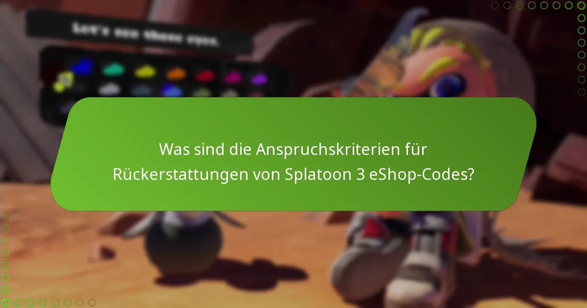 Wie leitet man den Rückerstattungsprozess für Splatoon 3 eShop-Codes ein?